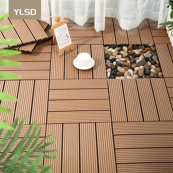 Holz-Kunststoff-Verbundgitter, Holzboden, WPC, ineinandergreifende Terrassenfliesen, für den Außenbereich, umweltfreundlich